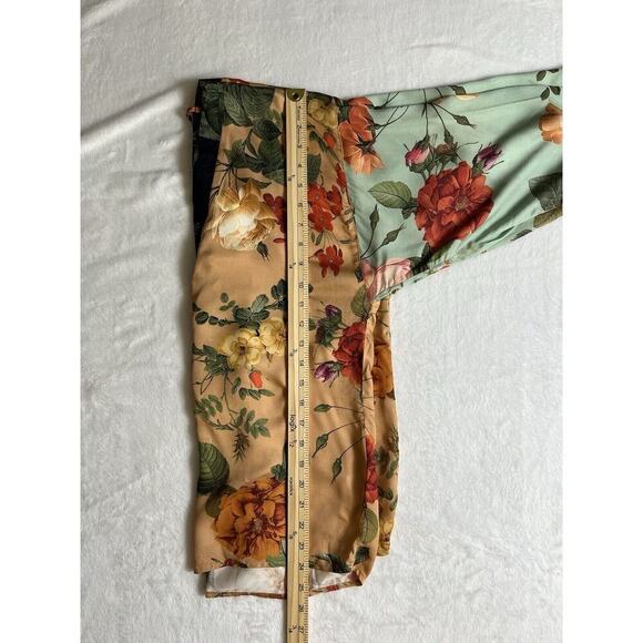 Farm Rio Women's Blouse Size S Multicolor Floral Tropical Tunic Tie Boho Artsy - Picture 9 of 10